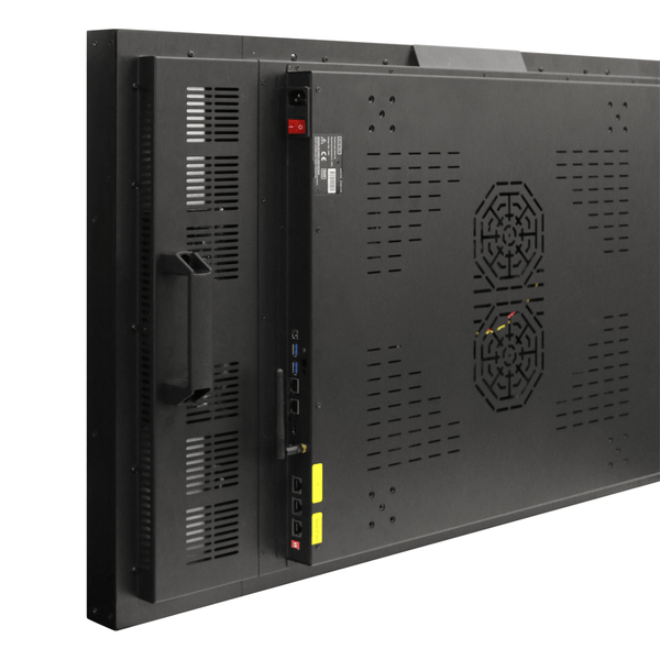 Back of the digital display screen with handles and ports